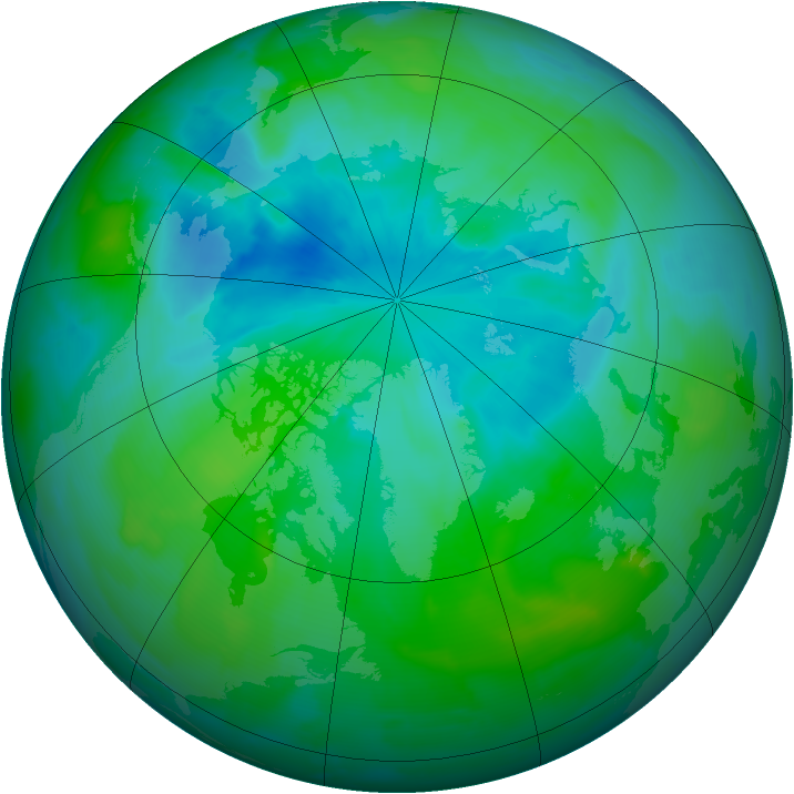 Arctic ozone map for 15 August 2012